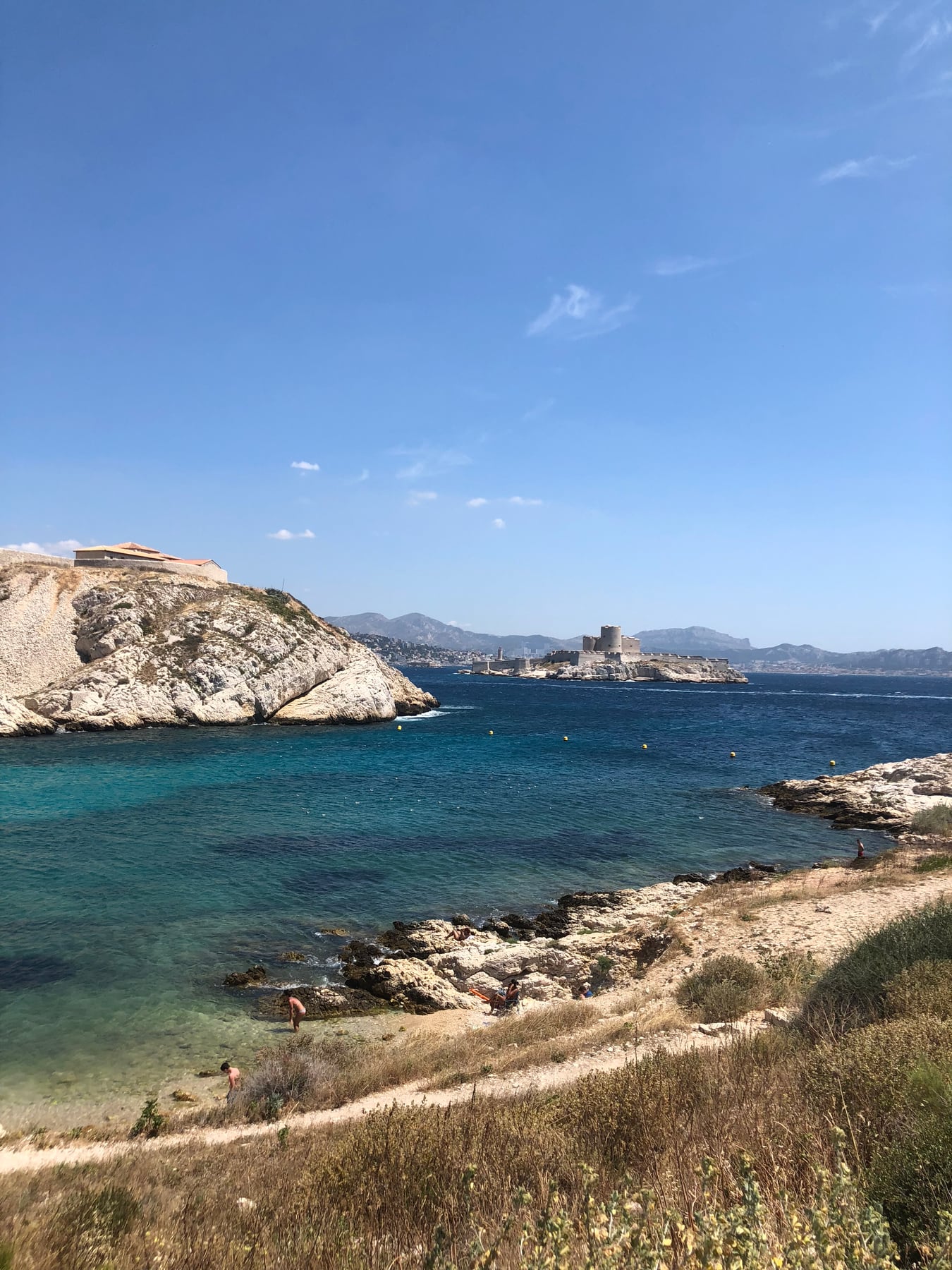 Rocky Mediterranean coast and deep blue water near Marseille